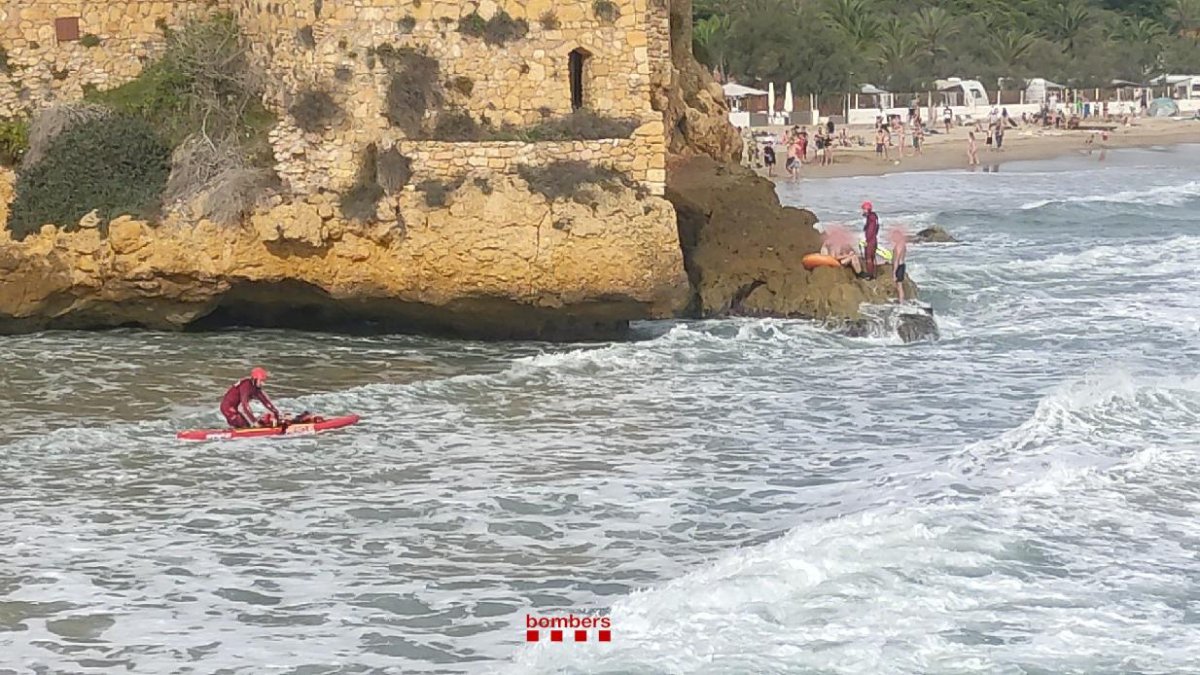 Imatge del moment del rescat de la família.