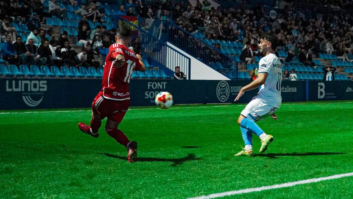 Moi Delgado durante el duelo contra el Baleares.