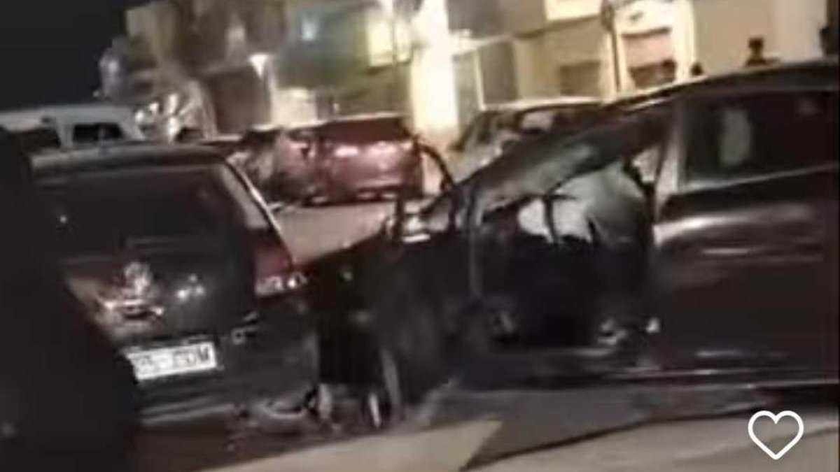 Imagen del accidente en la calle de Montblanc de Torreforta.