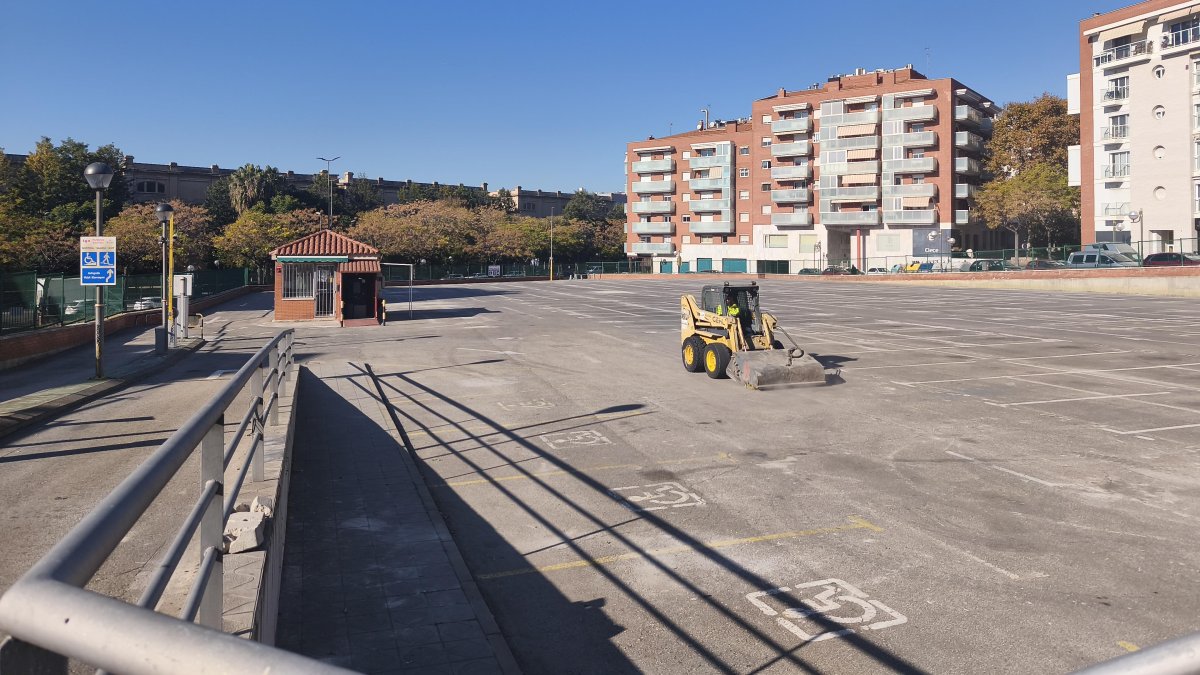 Imagen del aparcamiento durante la última fase de adecuación.