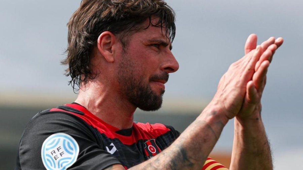 Xavi Molina després del duel contra l'Atlètic Balears.