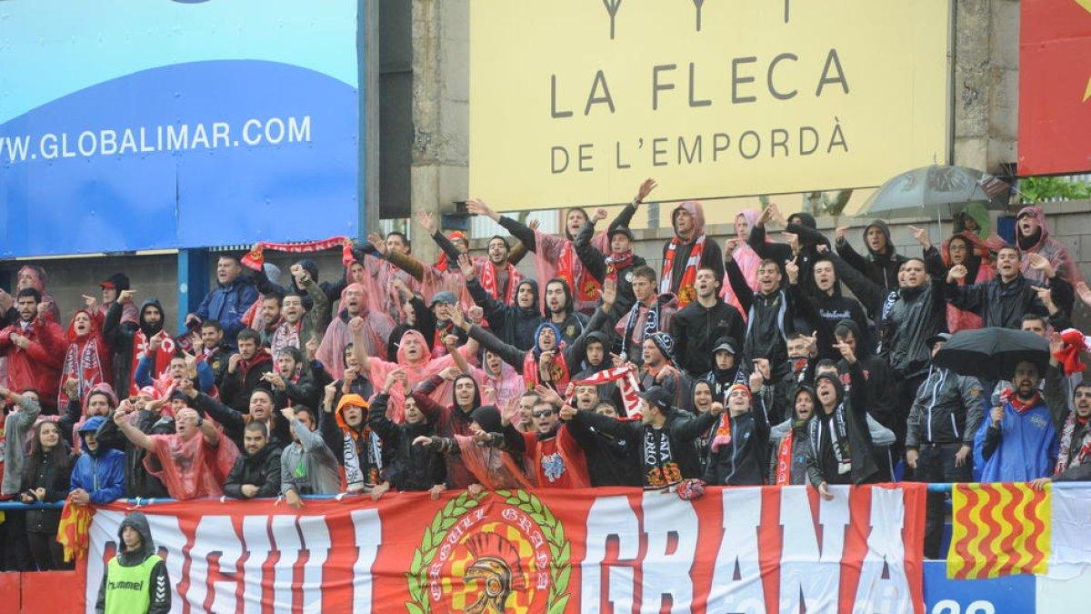 L'afició del Nàstic, amb l'equip