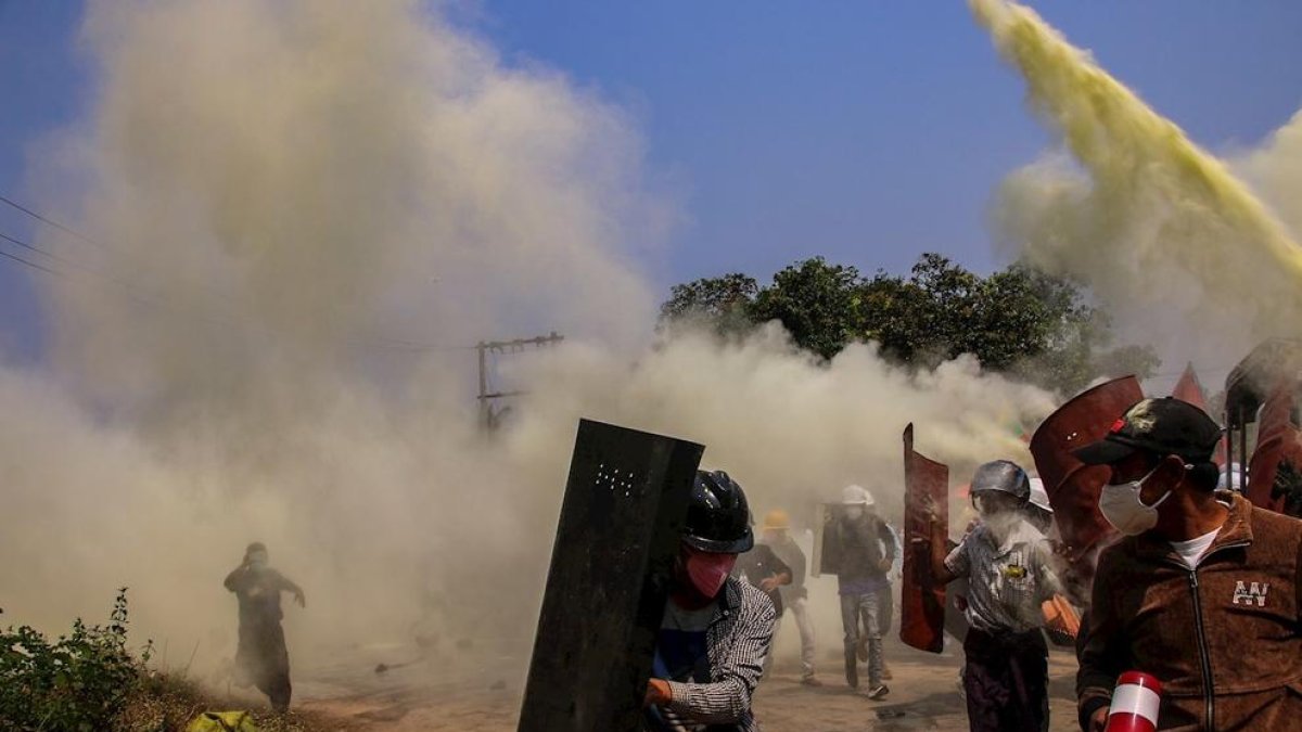 Protestes a la localitat de Myitkyina a Birmània