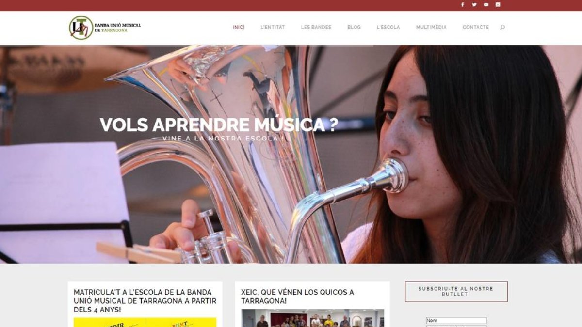 La Banda Unió Musical de Tarragona estrena pàgina web