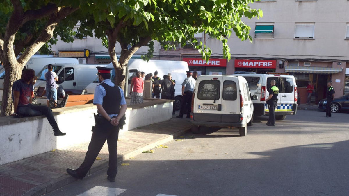 Presencia policial en la plaza Catalunya de SPiSP
