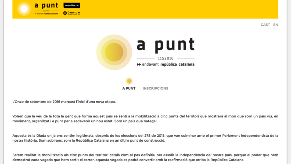 L'ANC y Òmnium presentan una celebración descentralizada de la Diada.