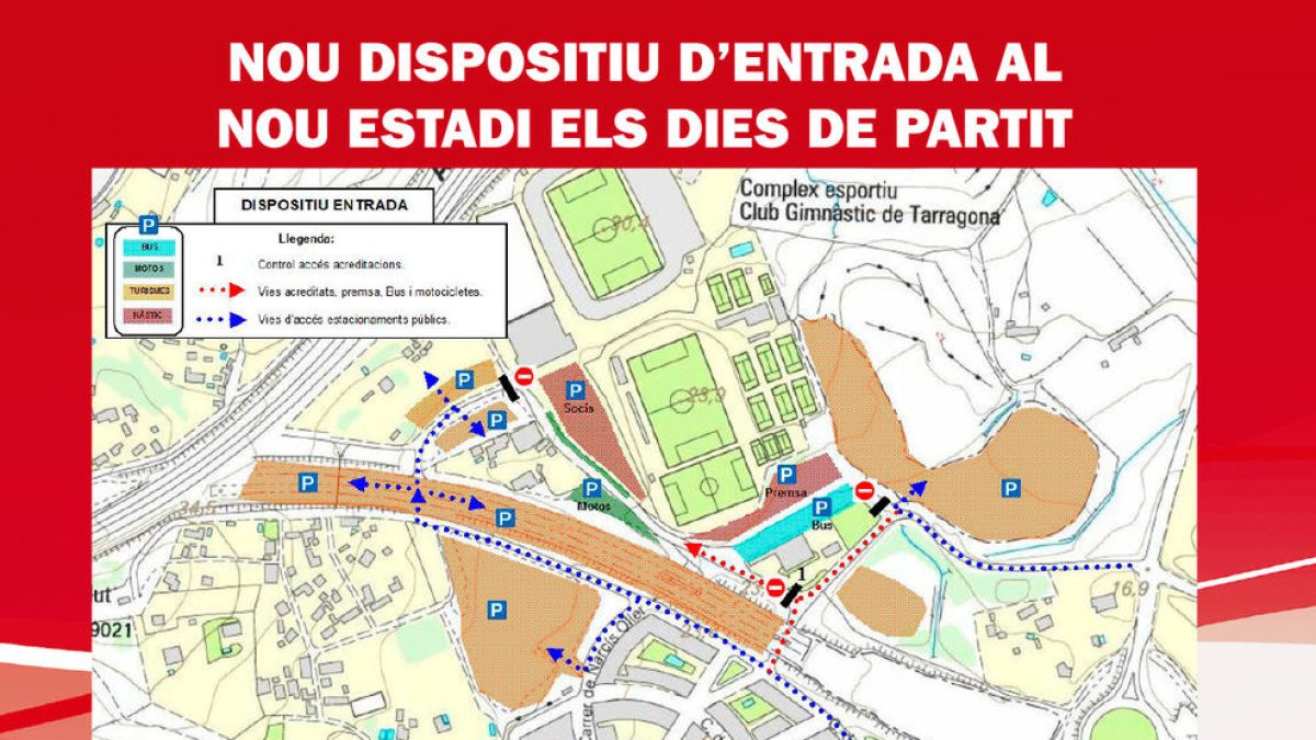 Novetats per accedir amb cotxe a la zona del Nou Estadi en dies de partit