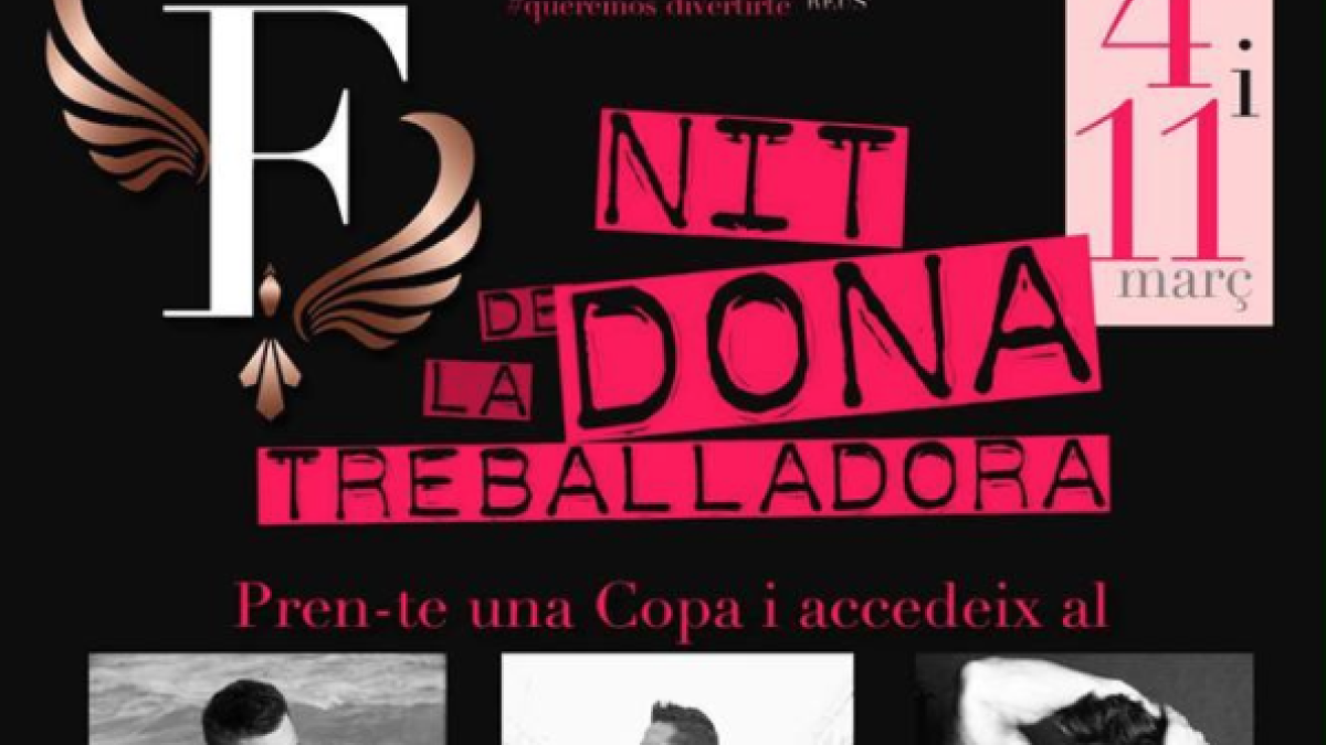 Una festa només per a dones i amb 'strippers' masculins per celebrar la 'Nit' de la Dona a Reus