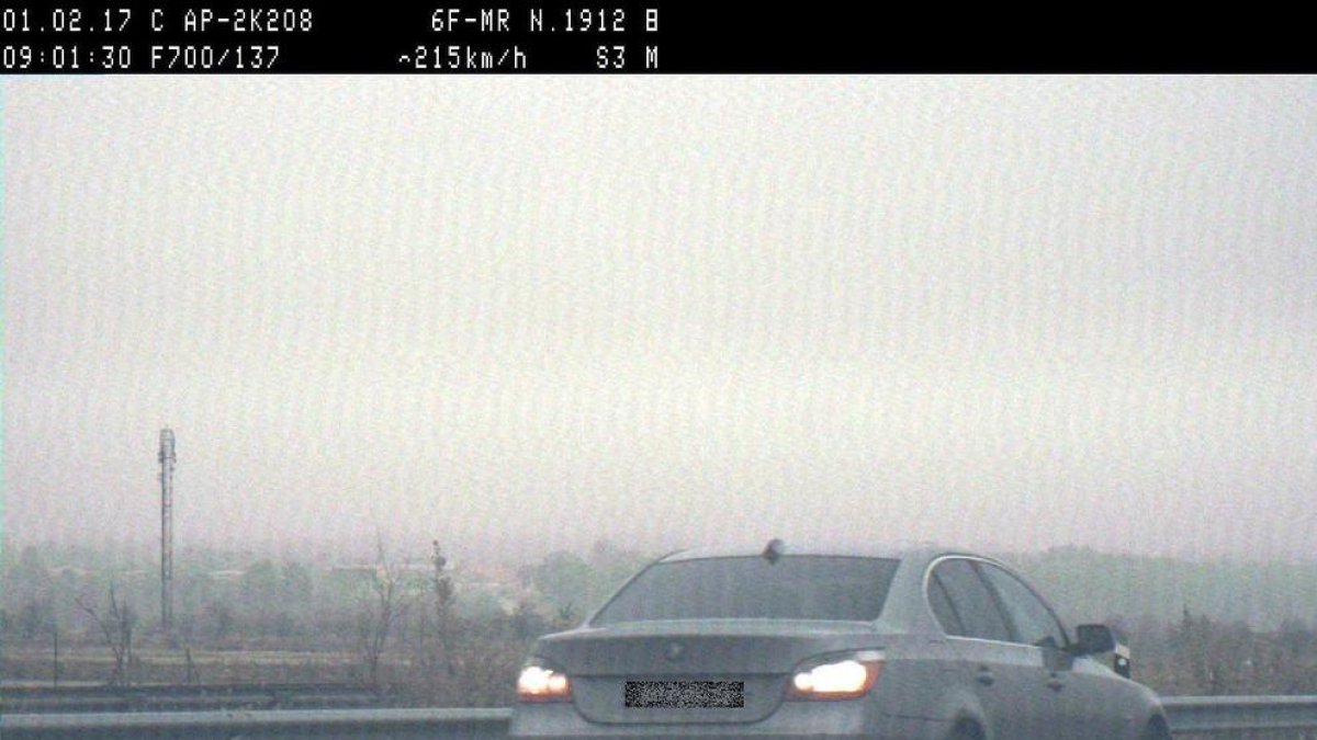 Denuncia penal por conductor que circulaba a 215 km/h al AP-2, en el Pla de Santa Maria
