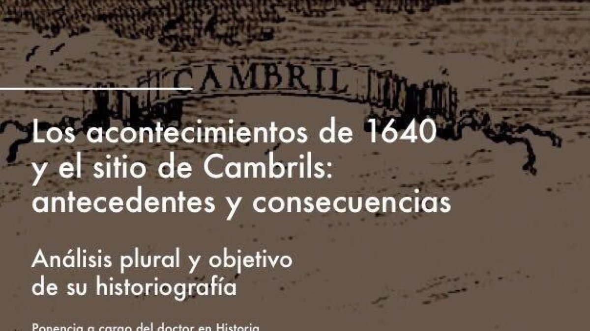 Societat Civil Catalana explicarà a Cambrils el seu 'veritable' setge de 1640