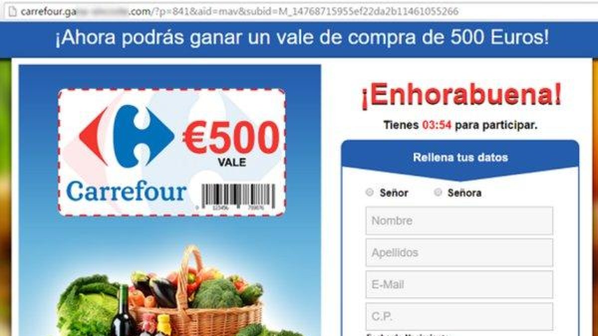 Nova estafa amb vals de descompte de 500€ pel Carrefour