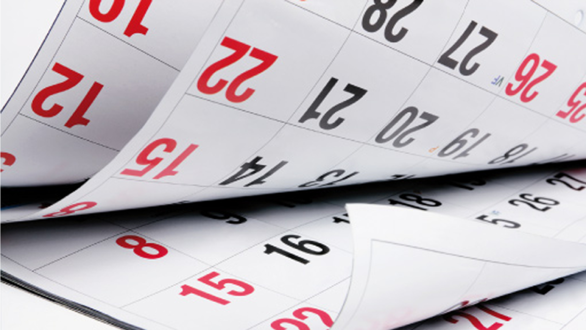 Imagen de archivo de un calendario.