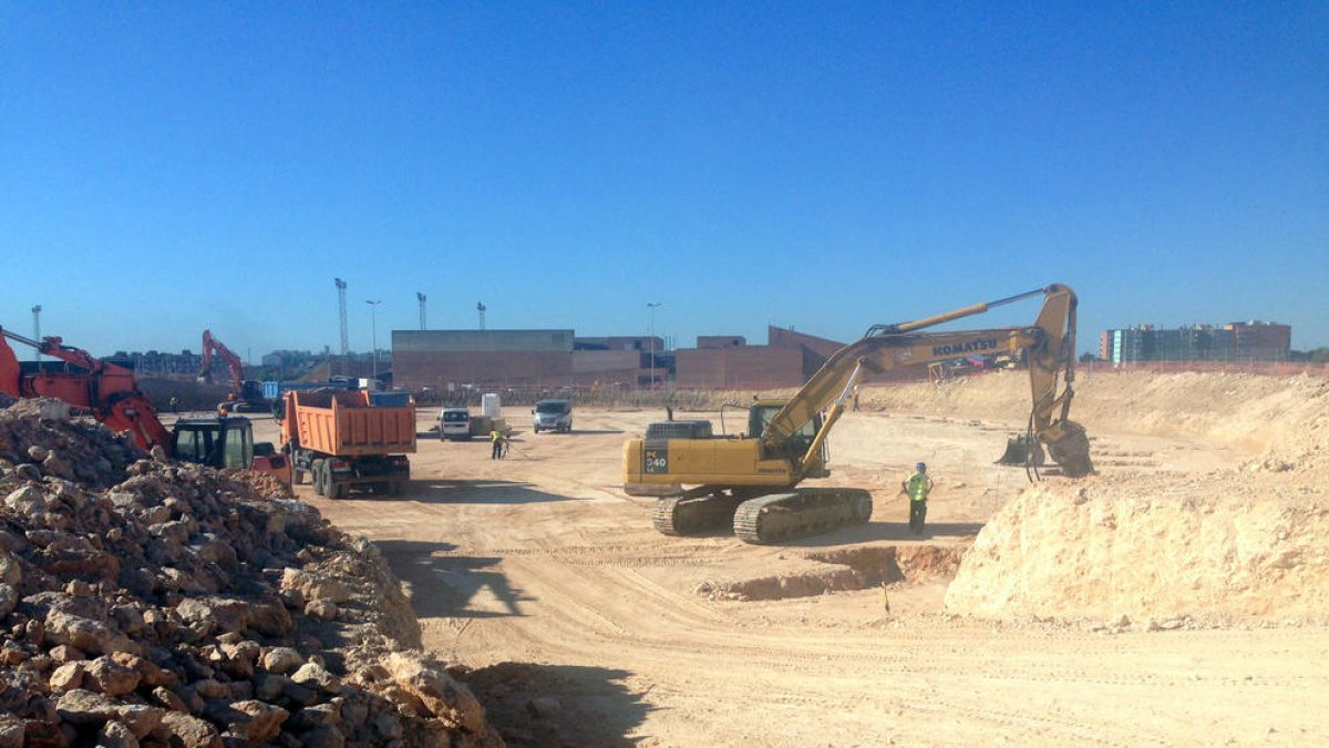 obra, Tarragona, termini, construcció, Palau d'Esports, inversió, Jocs Mediterranis, treball