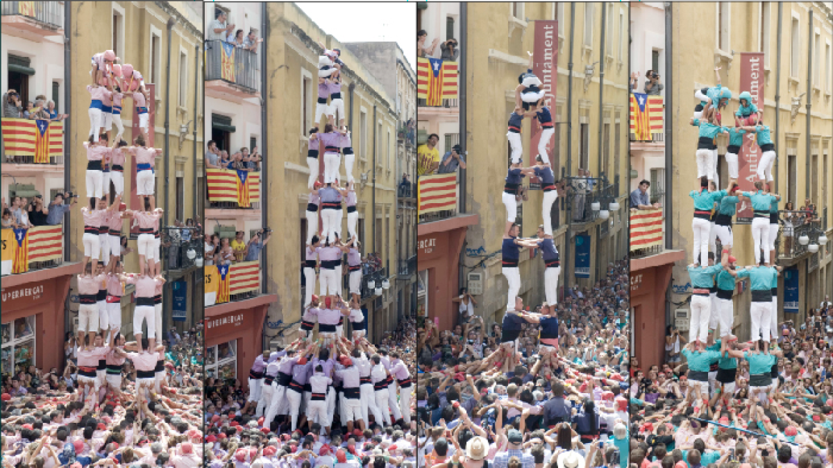 Les colles arriben a Sant Magí amb la il·lusió d'estrenar grans castells a les Cols