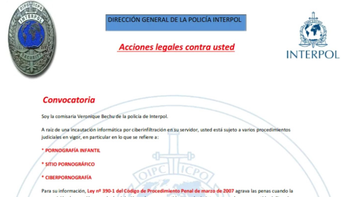 Detecten una campanya de 'phishing' que suplanta la Interpol