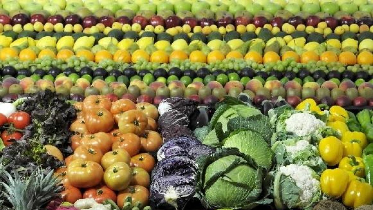 vegetariano, fruta, verdura, comida