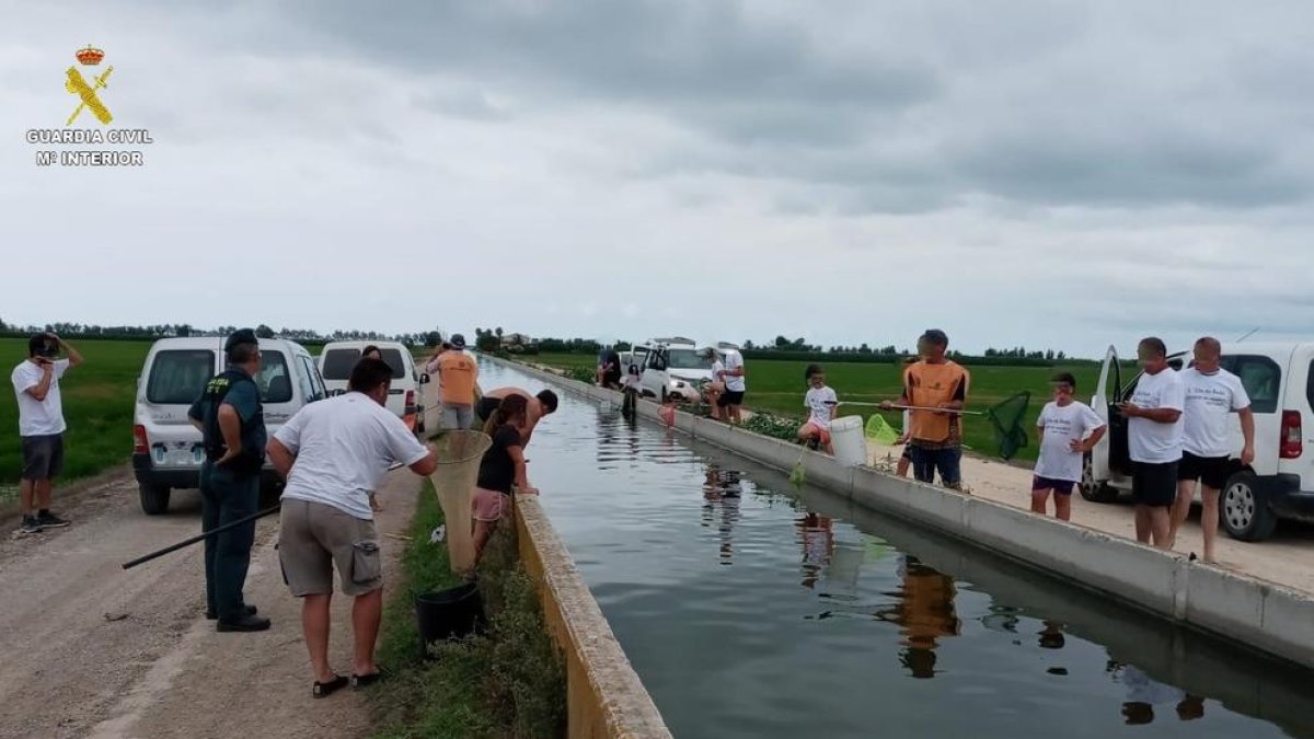 El SEPRONA enseña a los niños como rescatar las crías de aves atrapadas en los canales del Delta