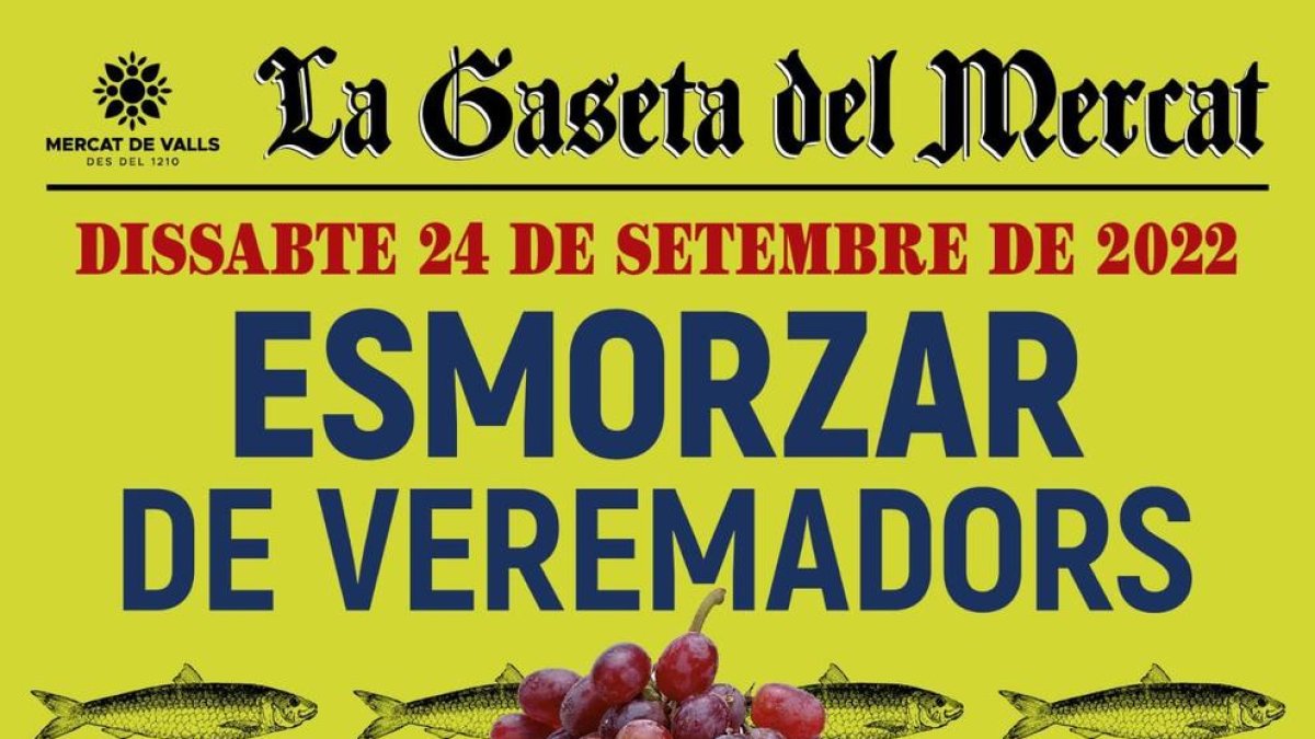 Valls acollirà la quarta edició de l'Esmorzar de veremadors