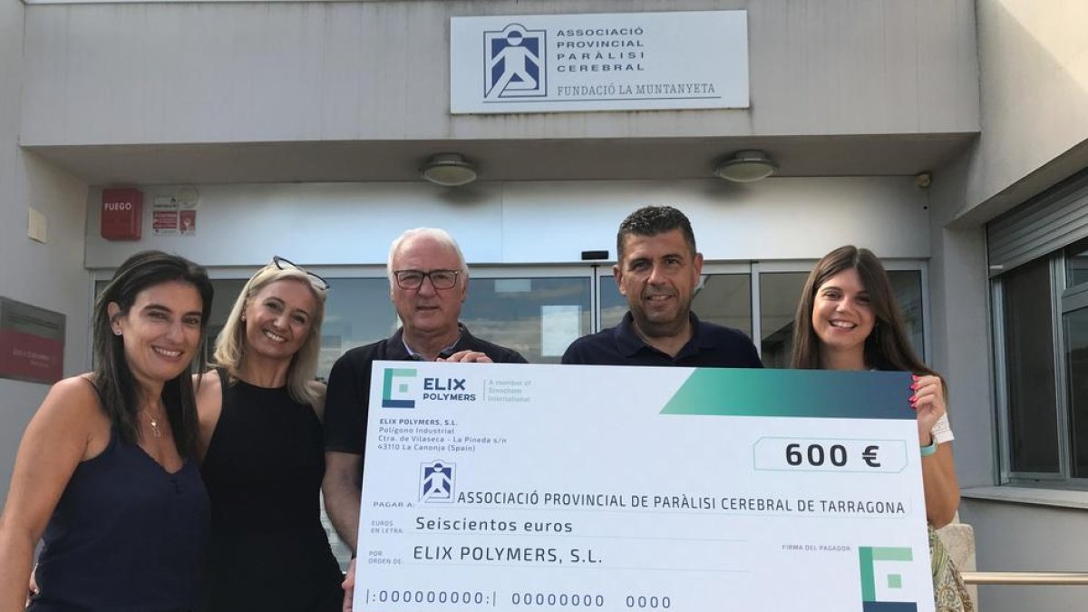 ELIX Polymers realitza una donació solidària a la Fundació La Muntanyeta de Tarragona