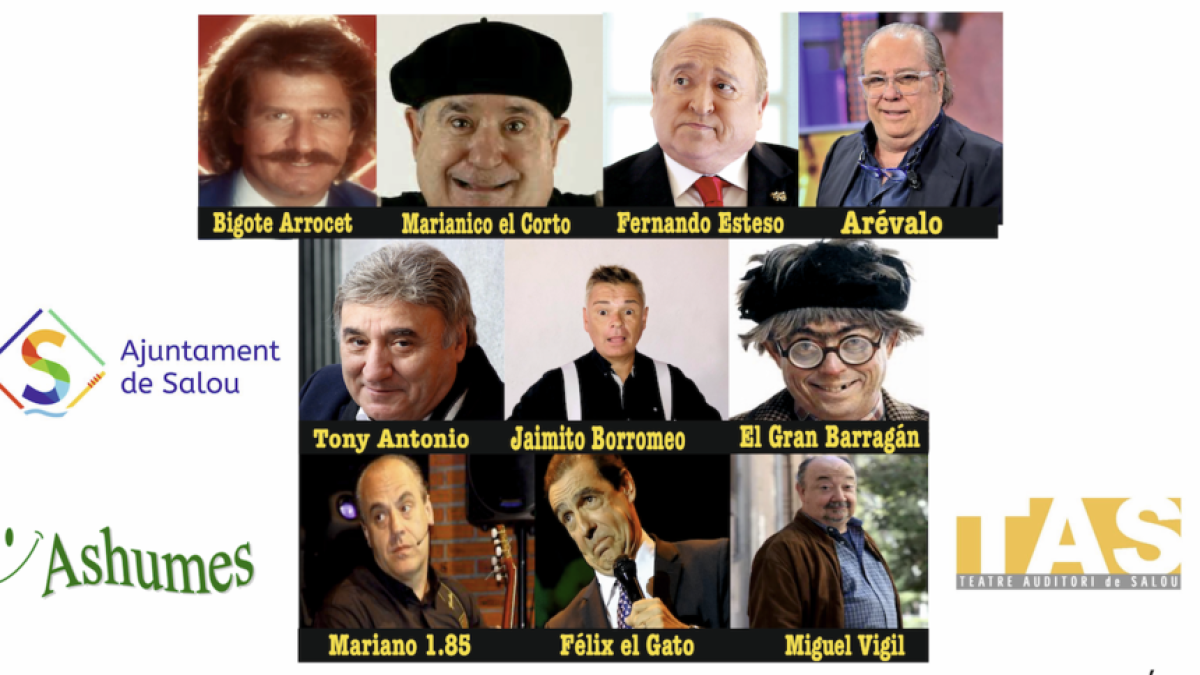 Fernando Esteso, Bigote Arrocet y Arévalo actuarán en Salou el próximo 26 de mayo