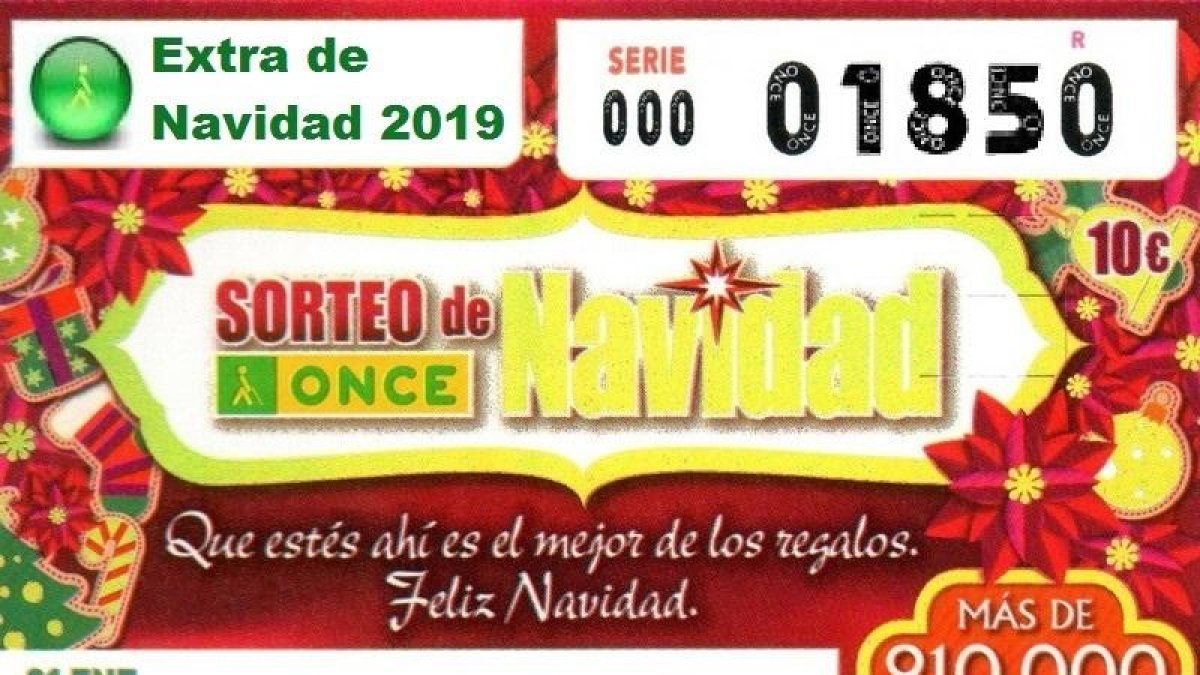 El 01850, primer premi del Sorteig de Nadal de l'ONCE