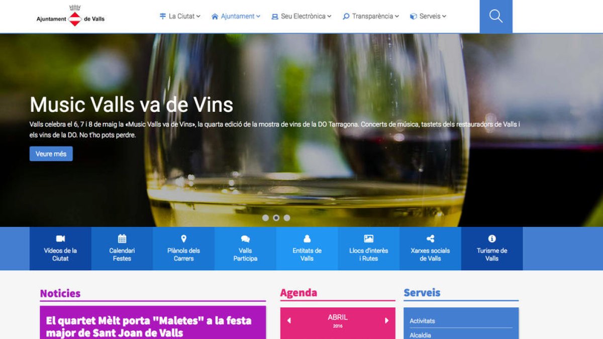 Valls renova el web municipal per ampliar-ne funcionalitats i continguts