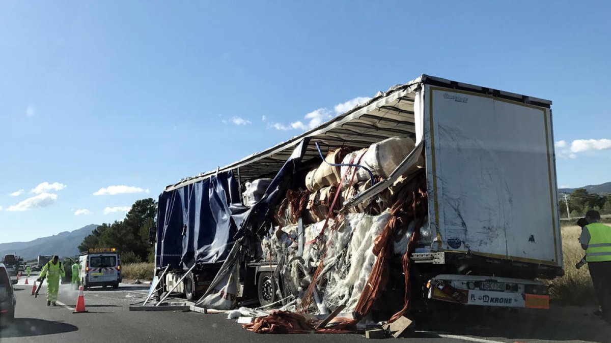 A-7, envestir, camió, autovia, topada, vehicle