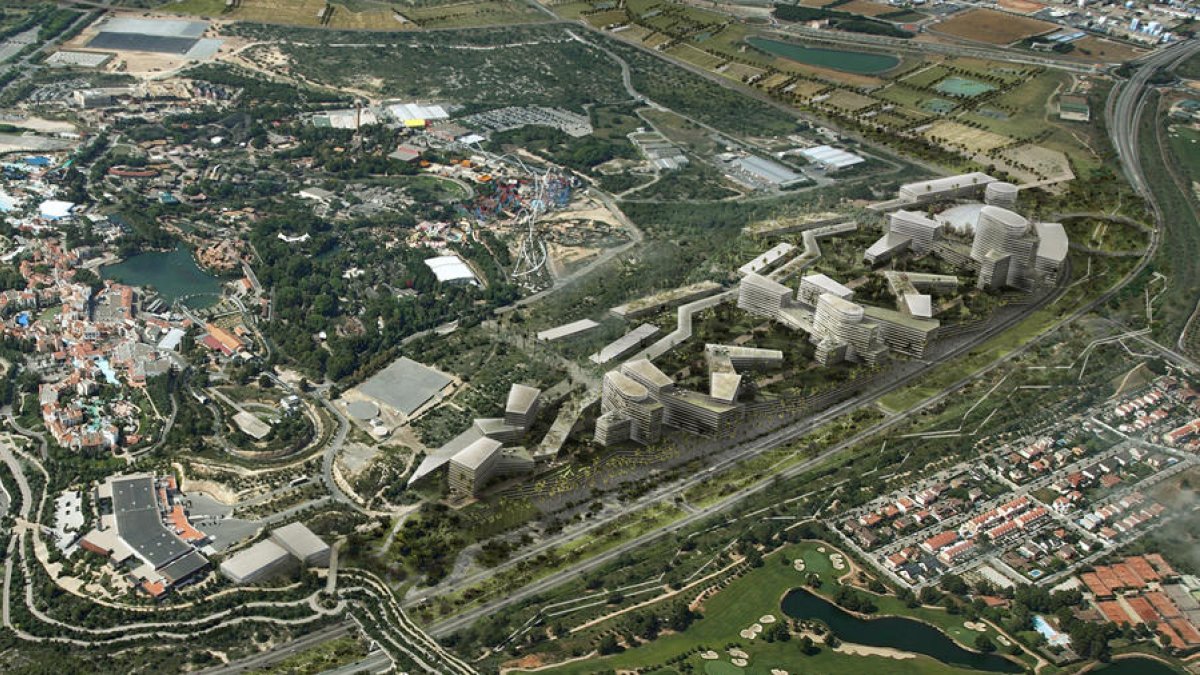 Imagen aérea del futuro Centre Recreatiu i Turísitc (CRT).