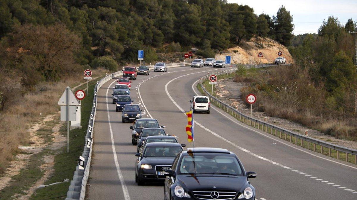 Una marxa lenta per l'N-240 entre les Borges i Montblanc alenteix la circulació durant una hora i mitja