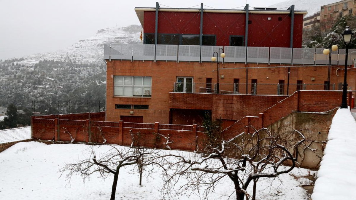 nevada, llar, pati, infants, neu, tancada, la Riba