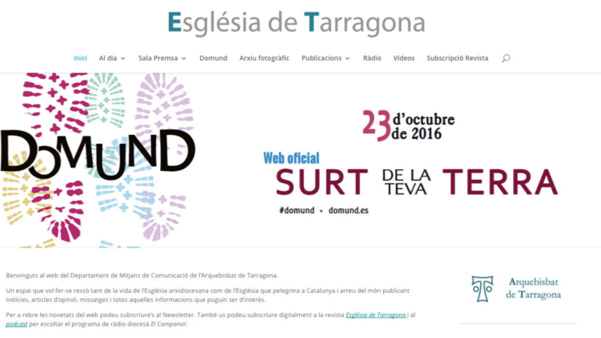 L'Arquebisbat estrena el nou web 'Església de Tarragona'