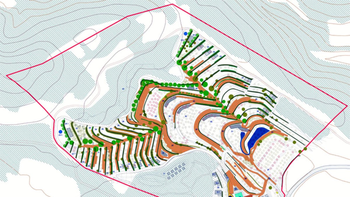 Plano de la ordenación propuesta para el núcleo zoológico de Tivissa.