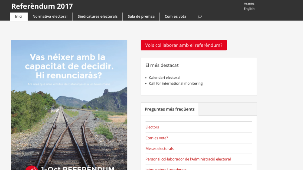 Puigdemont anuncia l'obertura d'una nova pàgina web sobre el referèndum