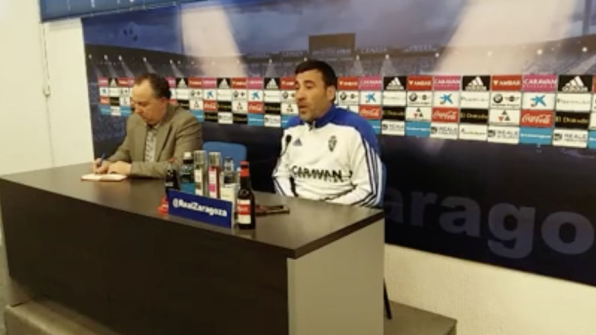 Rueda de prensa Raúl Agné, entrenador de la Zaragoza, próximo rival del Nàstic