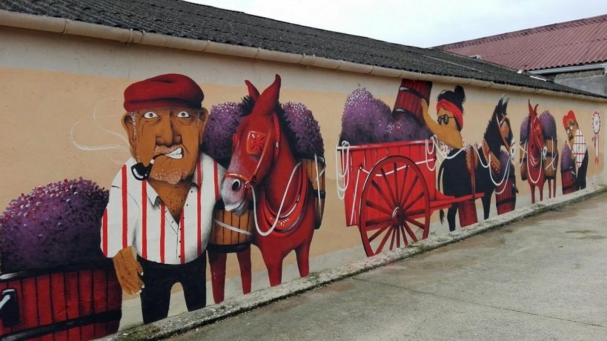 Un mural celebra el centenari de la Vinícola del Priorat