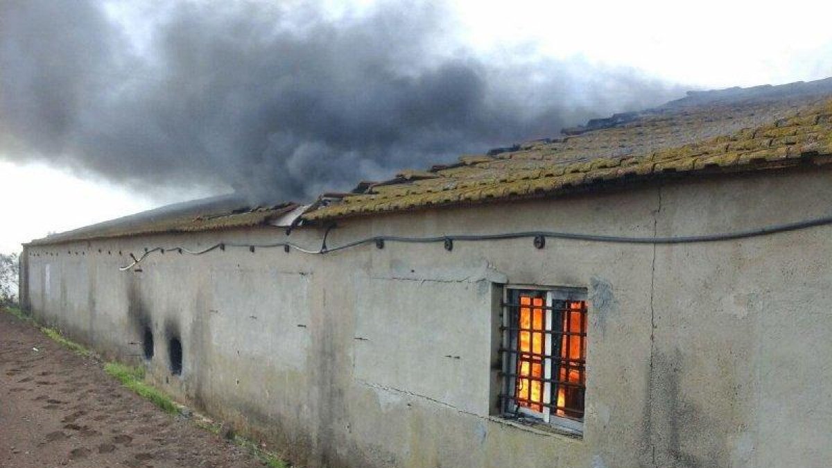 Quema un almacén en Reus