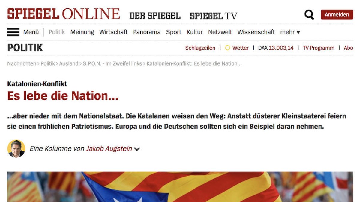 Un articulista del Der Spiegel reclama que els alemanys defensin Catalunya