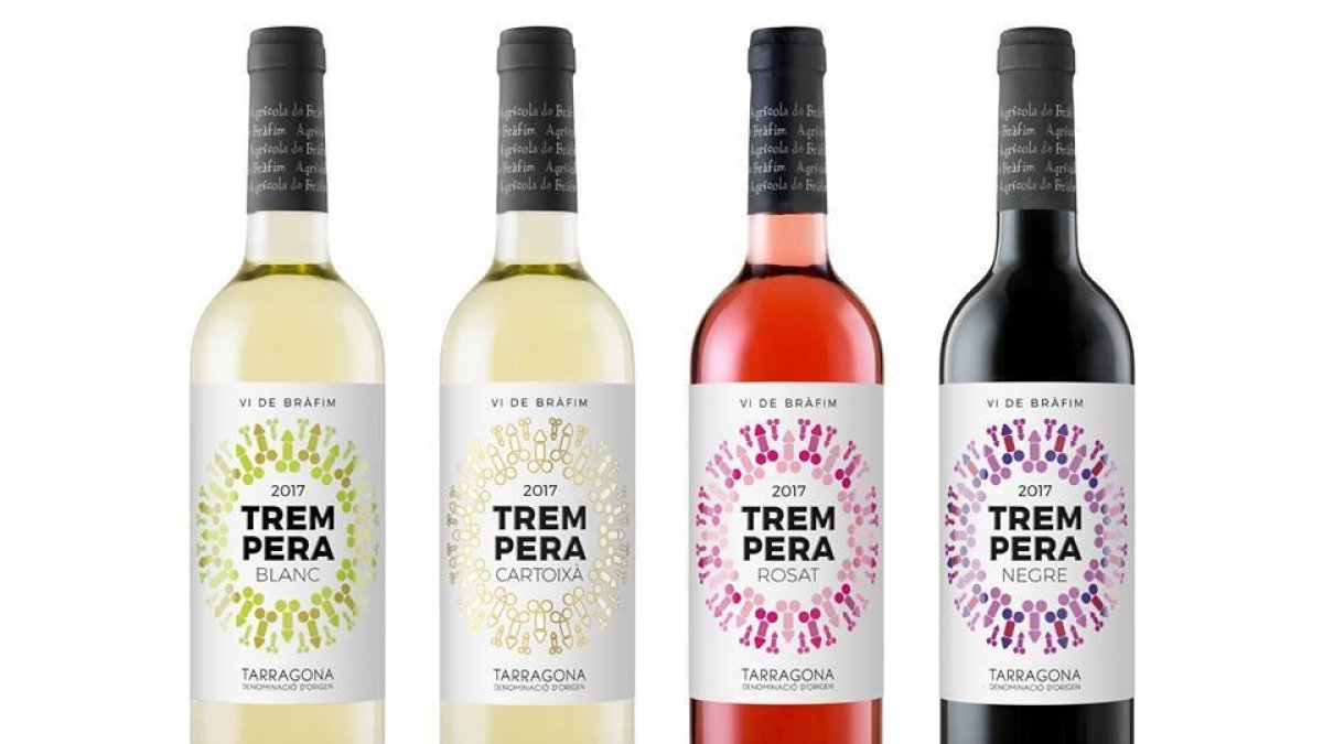 Formes masculines i amb 'trempera' per la imatge d'un nou vi