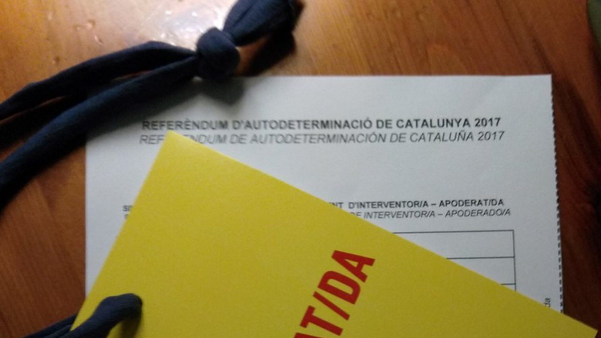 La credencial d'apoderat de la CUP, més gran i més groga el 21-D