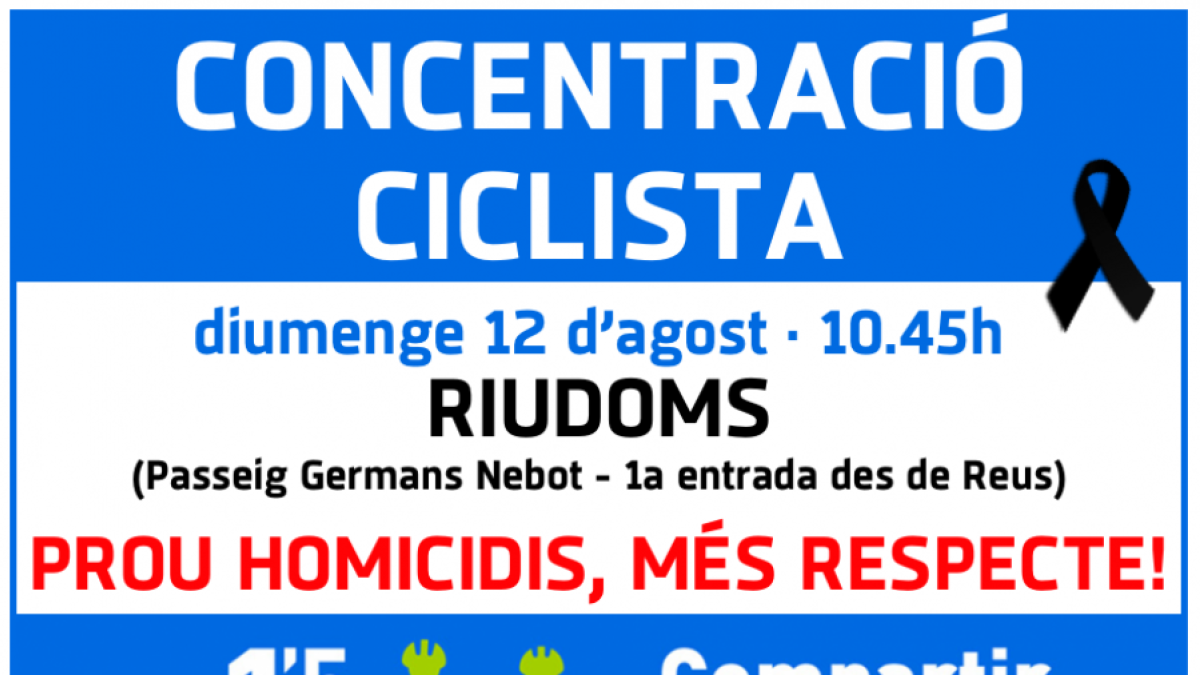 La Federación Catalana de Ciclismo convoca una concentración a Riudoms el domingo