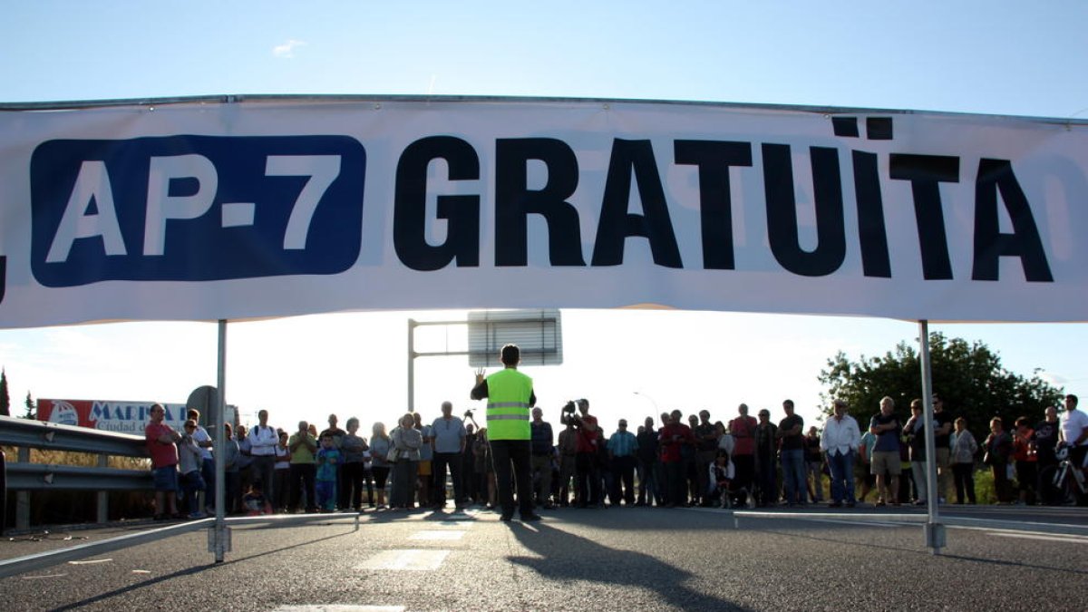 Imatge d'arxiu d'una de les concentracions a l'Ametlla de Mar a l'N-340.