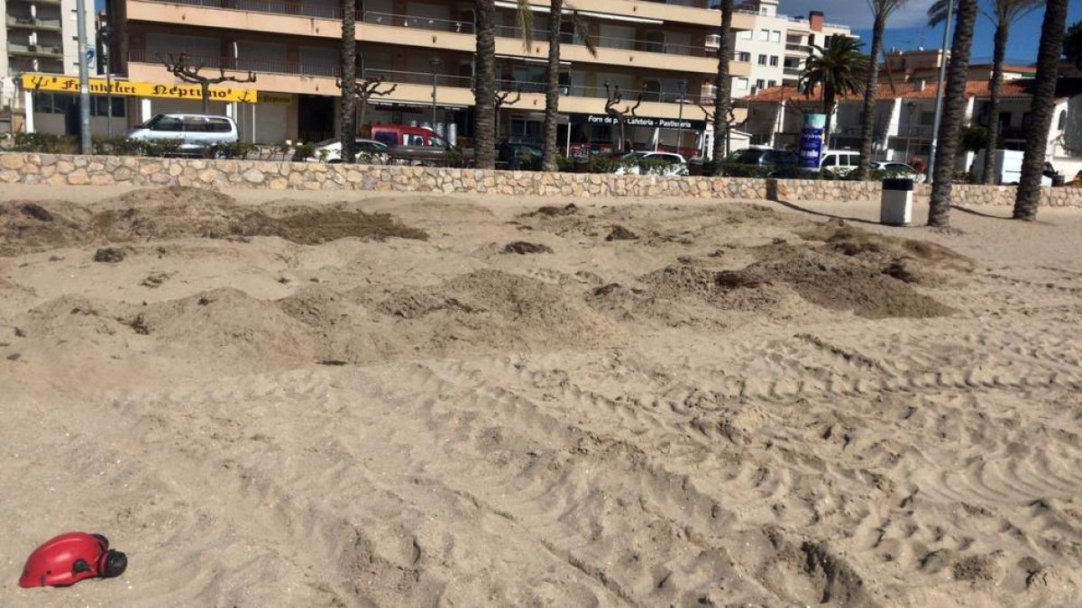 Calafell prova un sistema de dunes per evitar el retrocés de les platges