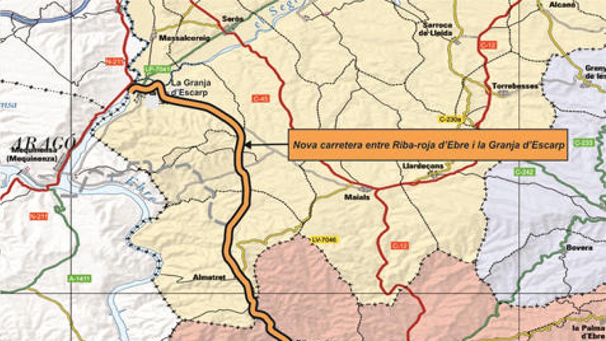 Territori adjudica el projecte d'una nova carretera entre Riba-roja d'Ebre i la Granja d'Escarp