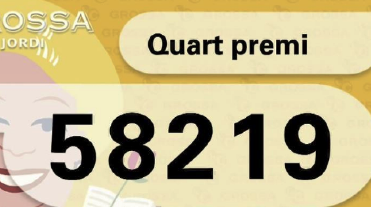 El quart premi de la Grossa de Sant Jordi és per al 58219 i es ven a Olot, Barcelona i per Internet