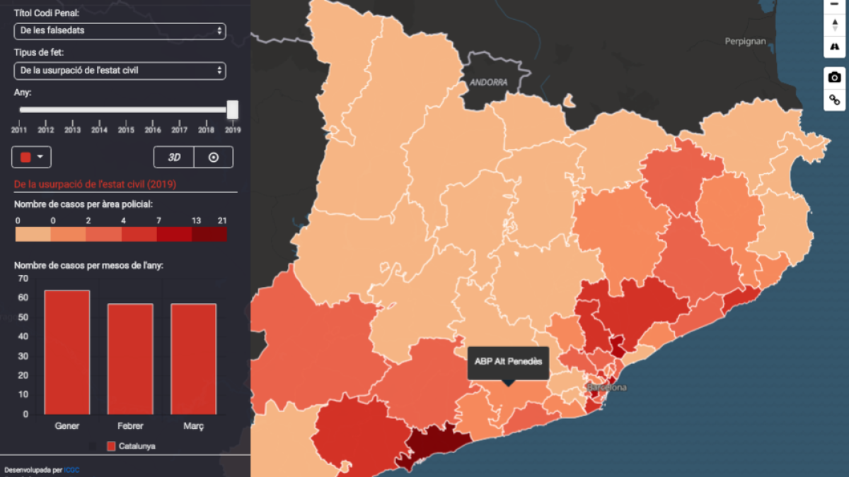 Las delitos cometidos en el Camp de Tarragona se pueden consultar en un mapa