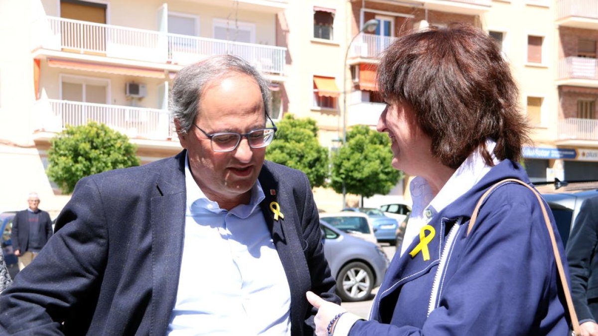 El president de la Generalitat, Quim Torra i la presidenta de la ANC, Elisenda Paluzie, en Tarragona.