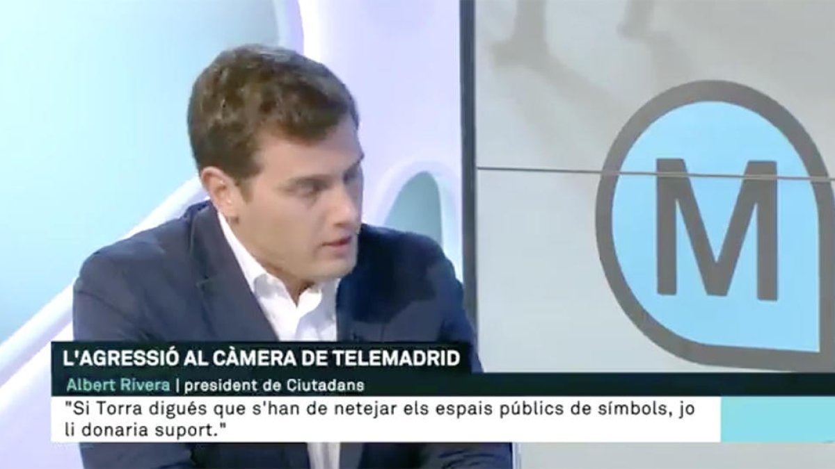 Rivera, durant una entrevista a TV3: «Vostès menteixen, són un aparell de propaganda separatista»