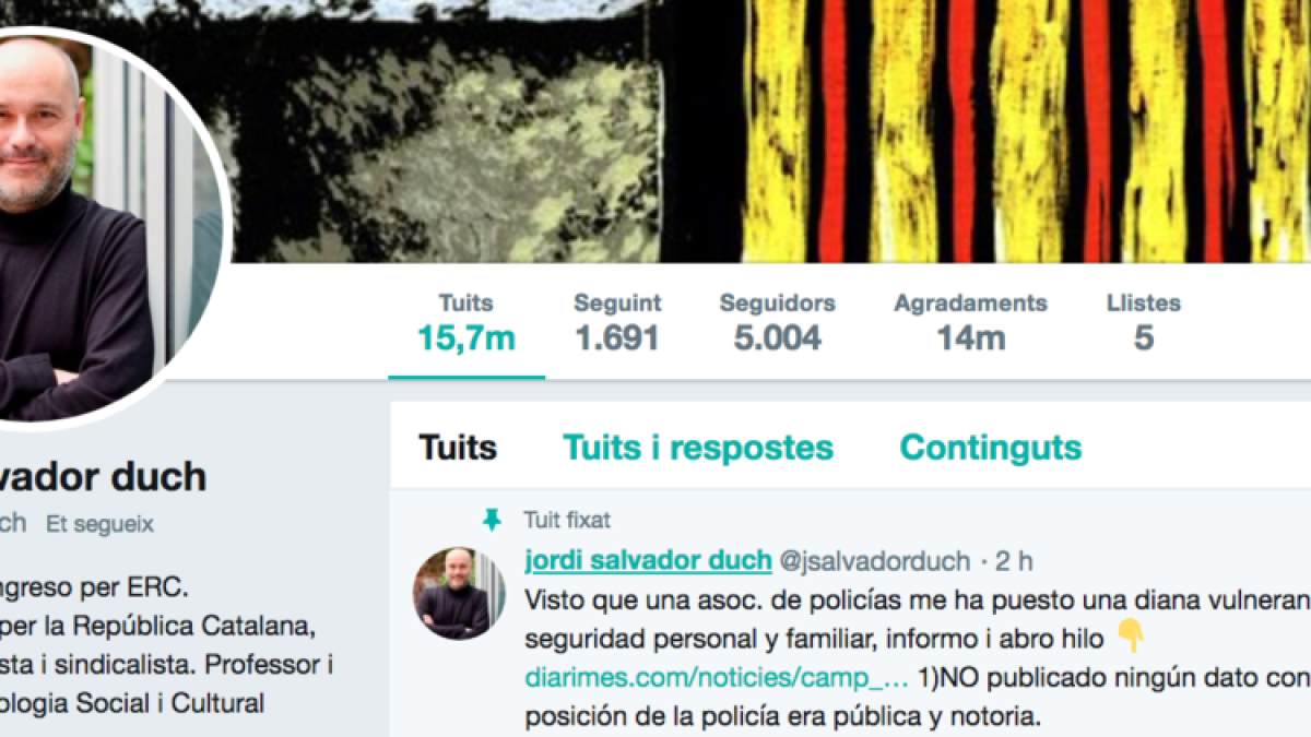 Salvador: «No he publicat cap dada confidencial perquè la posició de la policia era pública i notòria»