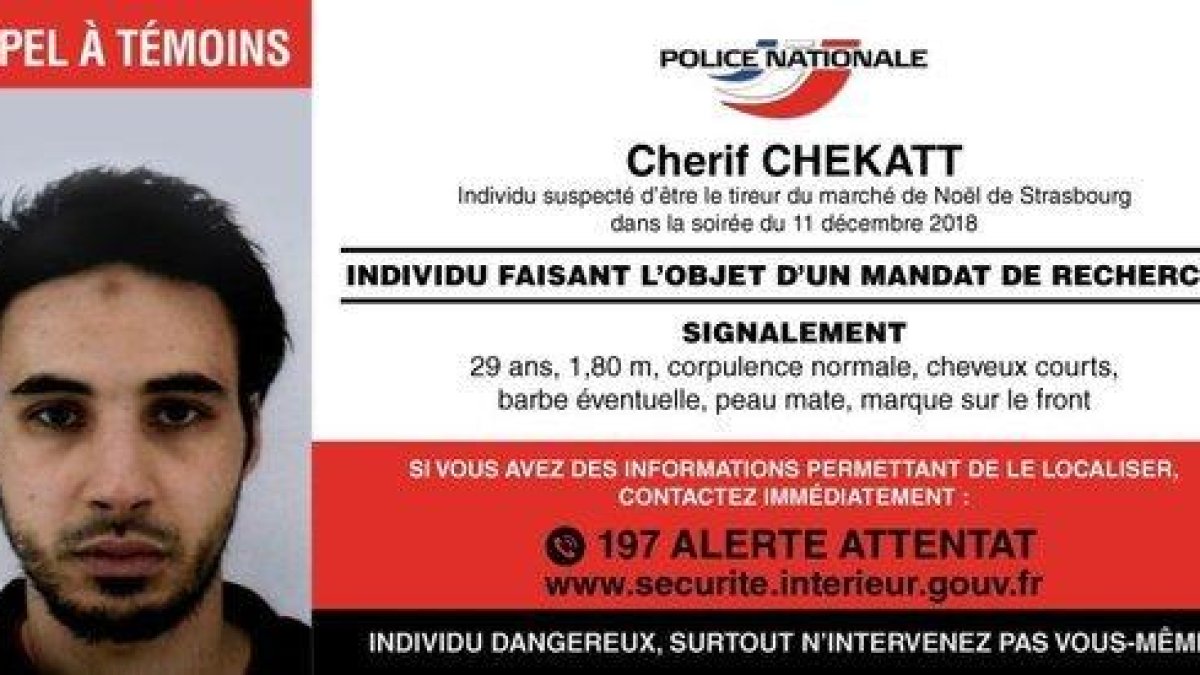 La policia francesa distribueix una fotografia del presumpte atacant d'Estrasburg