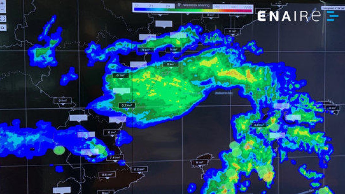 Captura de imagen de las tormentas que afectan el arco mediterráneo, el 13 de septiembre del 2019.
